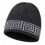 janisramone® Geek Stripe Beanie Hat Erkek, Turn Up Sıcak Yünlü Şapkalar | Geek Çizgili Patten Örme Termal Erkek Bere Şapka, Turn Up Sıcak Erkek Kışlık Şapkalar, Yünlü Kafatası Şapkası