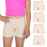 janisramone® Hotpants kız bisikletçi pantolonu, yumuşak elastik bel, yaz, fitness stüdyosu, yoga, jimnastik, kız, hafif aktif giyim, egzersiz spor pantolonu, bale kızı, neon dans şortu, 4 adet, Taş, 9