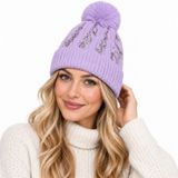 janisramone® İnci Beanie Şapka, Termal Pom Pom Bobble Şapkalar Kadınlar | Kadınlar için İnci Pırıltılı Kışlık Şapkalar, Örme Termal Turn Up Bayan Şapkası, Kürk Astarlı Yalıtımlı Siyah Bere