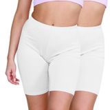 janisramone® Kadın Bisiklet Şortu, 2'li Paket Düz Elastik Bel Diz Üstü Dar Kesim Kadın Spor Şortu, Yumuşak Esnek Yoga Sporları Koşu Kadın Spor Giyim