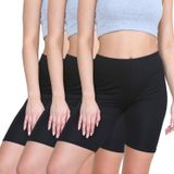 janisramone® Kadın Bisiklet Şortu, 3'lü Paket Düz Elastik Bel Diz Üstü Dar Kesim Kadın Spor Şortu, Yumuşak Esnek Yoga Sporları Koşu Kadın Spor Giyim