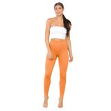 Janisramone Kadın Yüksek Bel Tayt Fitilli Spor Salonu Yoga Pantolonu Spor Dar Kesim Fitness Pantolonu, Turuncu, 4-6