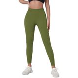 janisramone Kadın Yüksek Bel Tayt Nervürlü Esnek Spor Yoga Pantolonları Bayanlar Spor Skinny Fitness Pantolon, haki, 12-14