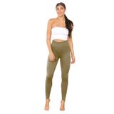 janisramone Kadın Yüksek Bel Tayt Nervürlü Esnek Spor Yoga Pantolonları Bayanlar Spor Skinny Fitness Pantolon, haki, 8-10