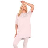 janisramone Kadınlar Bayanlar Yeni Kısa Kollu Düz Bol Büyük Beden Yaz Basit Pijama Elbise Tişört Mini Tunik Üst, , 24-26 Plus