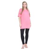 janisramone Kadınlar Bayanlar Yeni Kısa Kollu Düz Bol Büyük Beden Yaz Basit Pijama Elbise Tişört Mini Tunik Üst, altın yükseldi, 12-14