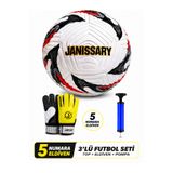 Janissary 5 Numara Kaleci Eldivenli Futbol Seti Top Pompa Dahil Çocuk Antrenman Maç Seti
