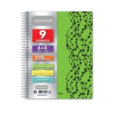 Janissary 6 3 Bölümlü 225yaprak A4 Sipralli Ayraçlı Defter 6 Kareli 3 Çizgili Çoklu Defter