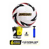 Janissary 6 Numara Kaleci Eldivenli Futbol Seti Top Pompa Dahil Çocuk Antrenman Maç Seti