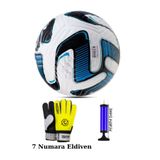 Janissary 7 Numara Eldiven + Mavi Extra Akademi Tasarımlı Futbol Topu Dikişli ( 7 NUMARA KALECİ ELDİVENİ )