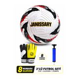 Janissary 8 Numara Kaleci Eldivenli Futbol Seti Top Pompa Dahil Çocuk Antrenman Maç Seti
