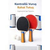 Janissary Masa Tenisi Seti, 2 Adet Tenis Raketi + 1 Adet Taşınabilir Masa Tenis Filesi+ 3 Pinpon Topu