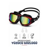 Janissary MC620 Kırmızı Profesyonel Aynalı Yüzücü Gözlüğü | UV Korumalı, Anti-Fog Buğu Önleyici, Silikon Kayışlı, Kulak Tıkacı ve Saklama Kutulu