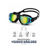 Janissary MC620 Mavi Profesyonel Aynalı Yüzücü Gözlüğü | UV Korumalı, Anti-Fog Buğu Önleyici, Silikon Kayışlı, Kulak Tıkacı ve Saklama Kutulu