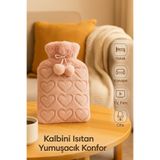 Janissary Peluş Kılıflı Sıcak Su Torbası Ponponlu Yumuşak Kılıflı Yıkanabilir 2 Lt "RENK KARIŞIK GÖNDERİLİR