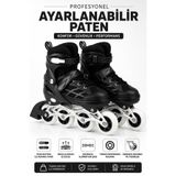 Janissary Siyah Alıştırma Pateni, Ayarlanabilir Plastik Işıklı Tekerlek.