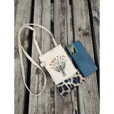 Janjan Askılı Telefon Çantası,askılı Cüzdan,kanvas Telefon Çantası,bel Çantası,askılı Cüzdanı, - 19x28 - Bej