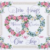 Janlynn Two Hearts, One Love Counted Kanaviçe Seti, Pamuk, Çok Renkli