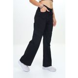 Jannock Kız Çocuk Ters Kargo Cep Model Wide Leg Kot Pantolon