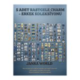 JANRA WORLD 5 Adet Rastgele Çelik Italyan Charm 9mm Italyan Charm Bileklik Uyumlu -sallantılı & Sallantısız (ERKEK MODEL CHARM)