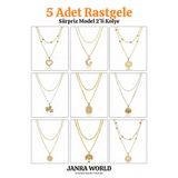 JANRA WORLD 5 Adet Rastgele Kolye Sevgiliye, Arkadaşa, Özel Sürpriz Hediye Seti