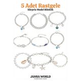 JANRA WORLD 5 Adet Rastgele Sürpriz Model Bileklik Seti - Sevgiliye ve Arkadaşa Özel Hediye