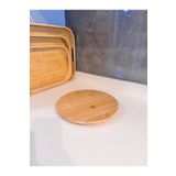 Janset Bambu Dönen Sunumluk Peynir Tabağı,pizza Sunum,sunum Tepsisi,sosluk 30 cm
