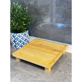 Janset Bambu kare ayaklı stant ,sunum tepsisi,düzenleyici,baharat standı 26 cm