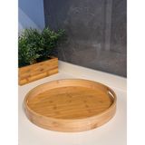Janset Bambu Yuvarlak Tepsi - büyük