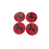 Jant Göbeği Arma Ferrari Alüminyum 60 Mm 4'Lü Set Kırmızı Krom