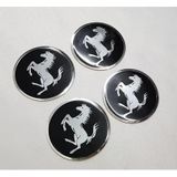 Jant Göbeği Arma Ferrari Alüminyum 60 Mm 4'Lü Set Siyah Krom