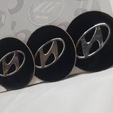 Jant Göbeği Arma Hyundai 60mm Aluminyum Siyah 4lü Hediyeli