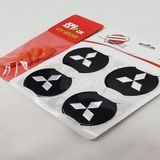 Jant Göbeği Arma Mitsubishi Alüminyum 54mm 4lü Set Siyah HEDİYELİ