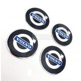 Jant Göbeği Arma Volvo 60mm Alüminyum 4lü set Mavi siyah