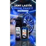 Jant & Lastik Show Paketi - (Mavi) Simli Jel Parlatıcı + Jant Temizleme Spreyi 2'li Set