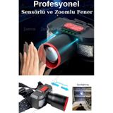 Janva Çakarlı Değiştirilebilir Şarjlı pilli Kafa Feneri Zoomlu Sensörlü 18650 Pilli Usb Şarj