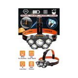 Janva Lt 21 150w Ultra Güçlü Led Şarjlı 5 Led 5x Cree Led Kafa Feneri Avcı Feneri Balıkçı Kamp Feneri Çok Renkli
