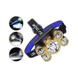 Janva Rc-51 Şarjlı 5 Led 5x T6 Cree Led 36000 Lümen Profosyonel Kafa Feneri Lambası 4 Modlu Bisiklet