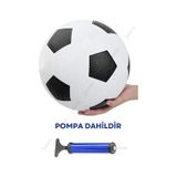 Janva Siyah Beyaz Maç Topu Futbol Topu Kauçuk + Pompa + Şişirme Iğnesi