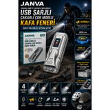 Janva SM-1710 Şarjlı Bisiklet Farı ve Kornası | 2000mAh, LCD Ekranlı, Profesyonel Bisiklet Aydınlatması Polis Kornası Yüksek siren ses