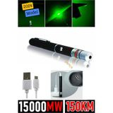 Janva Usb Şarjlı Ultra Yeşil Lazer Kalem Başlıklı Yeşil Lazer Pointer Turbo Işın Yeşil Laser Pointer Yeşil