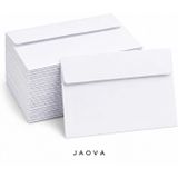 JAOVA 100 Adet Beyaz Mektup Zarfı 16 x 11 cm, Kendinden Yapışkanlı Tutkallı Kapaklı Zarf, Davetiye Tebrik Kartı Para Evrak Posta Gönderimi Ofis Okul Düğün İçin
