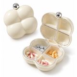 JAOVA 7 Bölmeli İlaç Kutusu, Çiçek Model Kompakt Hap ve Vitamin Düzenleyici, Günlük Tablet Organizeri, Mini Seyahat Tipi Taşınabilir İlaç Saklama Kutusu, Çanta ve Ev Kullanımı