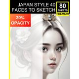 Japan Style Portrait Sketchbook: 40 Faces to Sketch with Light Opacity: Traditional-Inspired Japanese Portraits at 20% Opacity – Trace and Practice with 80 Premium Sheets for All Skill Levels