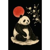 Japanese Panda Dot Grid Notebook – Sumi-e Style Art with Red Sun and Cherry Blossoms, Symbol of Harmony: 120 Dot Grid Pages, 6x9, Minimalist Japanese ... Journal for Writing, Drawing, Bullet Notes