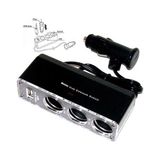 Japanex JPN-004 3 Port Siyah Çakmaklık Çoklayıcı USB Şarj