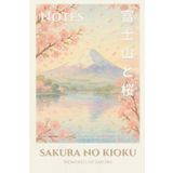 Japanisches Notizbuch – Sakura no Kioku: Kirschblüten & Mount Fuji im Aquarellstil: 150 Seiten | Liniert | 6x9 Zoll | Softcover | Geschenkidee für Japan-Fans, Träumer und Kreative