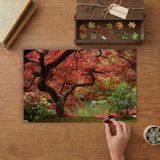 Japon Akçaağaç - Kırmızı Yapraklı Ağaç Tasarımı 240 Parça Ahşap Puzzle Ahşap Kutuda MP09893