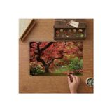 Japon Akçaağaç - Kırmızı Yapraklı Ağaç Tasarımı 240 Parça Ahşap Puzzle Ahşap Kutuda MP09893