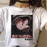Japon Anime Demon Slayer Tişört GR339 - Beyaz - XL